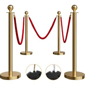 مجموعة من 6 قطع من الدعامات الذهبية والحبال المخملية، حواجز للتحكم في الحشود من الفولاذ المقاوم للصدأ، 4 قطع من حبال وأعمدة السجاد الأحمر لمستلزمات الحفلات، وإكسسوارات كشك التصوير، والحفلات الراقصة، وأعياد الميلاد، والأعمال التجارية، والزفاف، والمتاحف in Kuwait