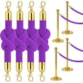 4 PСS Station Set for Parties - Pink Rope Stations for Hotel Lobby VIP Ropes for Posts with Snap Hooks Twisted Ropes for Special Events and Stands Queue in Kuwait