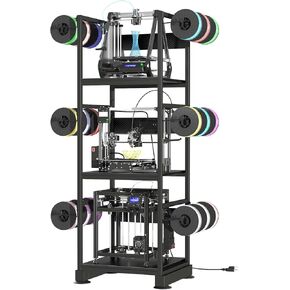 3DPrinter Stand with Filament Storage,3D Printer Rack with Power Outlet,Heavy-Duty 3D Print Storage Shelf for ABS/PLA/TPU Filament Spools,Perfect for 3D Printing Workshops,Carbon Fiber Black in Kuwait
