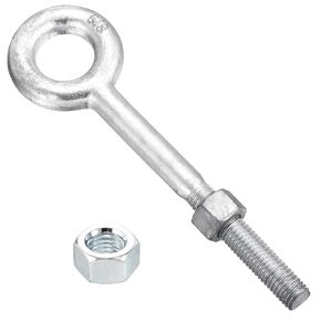 METALLIXITY Eye Bolt with Nuts (5/8"x8") 1Set, Zinc-Plated Carbon Steel Machinery Lifting Ring Threaded Eye Bolt - for Load Hoisting, White in Kuwait