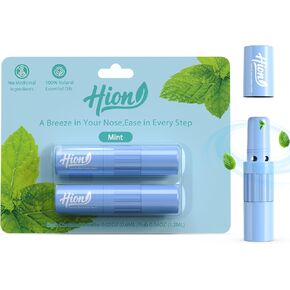 Hion Nausea Relief Inhaler 100% Natural Essential Oil,Dual-Use for Motion Sickness,Morning Sickness,Sea Sickness and Stress with Fast-Acting Relief,Mint,1 Pcs in Kuwait