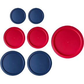 أغطية بديلة لحاويات تخزين الطعام الزجاجية Pyrex جولة (2) 7202-PC 1 كوب (3) 7200-PC 2 كوب (2) 7201-PC 4 كوب (2) 7402-PC 6/7 كوب أزرق أحمر in Kuwait