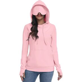SeSe Code Womens UPF 50+ Sun Protection Hoodie with Eye Mask Travel Airplane Sleep Pullover with Thumb Holes & Pocket in Saudi Arabia