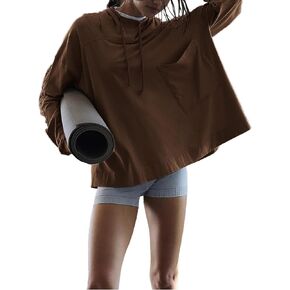 قمصان نسائية ذات قلنسوة خفيفة الوزن من Topstype بأكمام طويلة وكبيرة الحجم in Kuwait