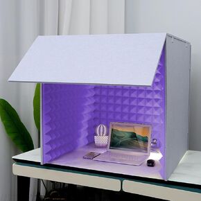 Desktop Soundproof Cover, Portable Vocal Booth Sound Booth Recording Equipment, Sound Isolation Room for Home Studio, Vocal Absorbing Shield, Red, 80 * 80 * 80cm in Kuwait
