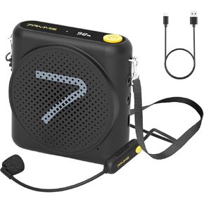 7RYMS WA1 Wireless Voice Amplifier for Teachers with Headset Microphone, Wireless Portable Amplifier with Noise Canceling, Mini Voice Amplifier for Classroom, Meeting, Training, Speech (BLACK) in Kuwait