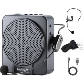 Wireless Voice Amplifier for Teachers, Original Voice Speaker with Wire and Wireless Microphones, Portable Speaker Megaphone for Classroom, Training, Meeting, Instructors, Coaches, Games in Saudi Arabia