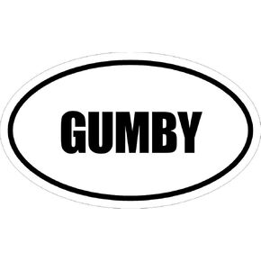 Beach Graphic Pros 6" Printed Euro Style Oval Gumby Decal Sticker décor Impact Font Style. in Saudi Arabia