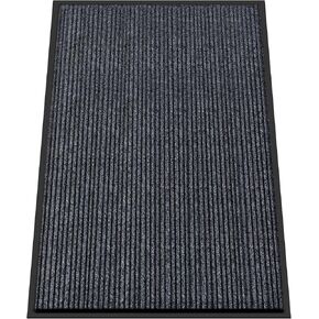 Kuyal Front Door Mat, 4'x6' Indoor Outdoor Entrance Mat, Commercial Floor Mats Inside Outside Entrance, Heavy Duty Durable Welcome Mats, Rubber Backing Non Slip Outdoor Mats for Entryway,Dark Gray in Kuwait