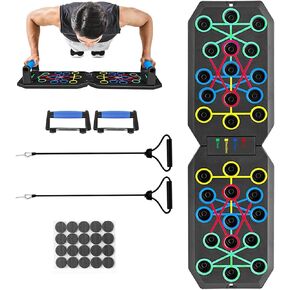 لوح تمرين رفع اللياقة البدنية، لوح تمرين متعدد الوظائف قابل للطي من BESUNTEK مع سلك مرن لتمارين الجسم بالكامل، لوح دفع محمول للأرضية in Kuwait