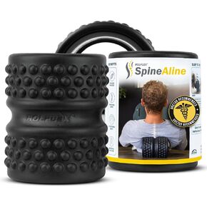 Rolflex SpineAline Back Roller – Muscle Rollers Deep Tissue Spine Alignment Tool – Ergonomic Spine, Neck and Back Massage Rollers – Durable & Portable Massage Roller – Supports Up to 300 lbs – Black in Kuwait