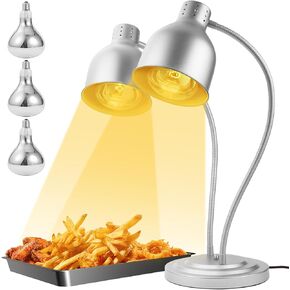 مصباح تسخين الطعام، مصباح تسخين بذراع مرن، لمبة 250 وات × تصنيف 3-5000 ساعة، سخانات الطعام التجارية للبوفيه، الحفلات، الوجبات السريعة، (فضي) in Kuwait