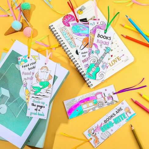 Color Your Own Bookmarks - DIY Coloring Bookmarks with Double-Sided Patterns (180 Pieces) in Kuwait