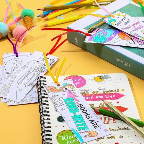Color Your Own Bookmarks - DIY Coloring Bookmarks with Double-Sided Patterns (180 Pieces) in Kuwait