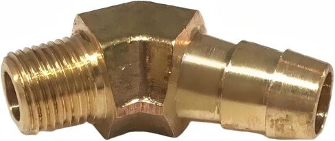 3/8 خرطوم BARB × 1/8 ذكر NPT كوع نحاسي 45 درجة خيط تركيب الأنابيب - لوقود الغاز - الحد الأقصى للضغط 150 رطل لكل بوصة مربعة - تقييمات درجة الحرارة من -40 فهرنهايت إلى 160 فهرنهايت - استبدال خرطوم محول ذكر صلب in Kuwait