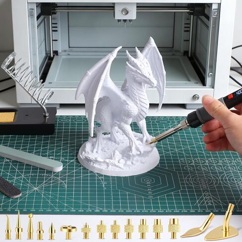 21-in-1 3D Printer Smoothing Tool Kit, 80W LED Digital Adjustable Temperature Soldering Welding Iron Kit with Insert Brass Heatset Nuts & Soldering Tips, Fast Heating 3D Printing Modify Finishing Tool in Saudi Arabia