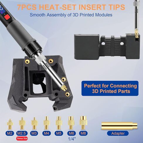21-in-1 3D Printer Smoothing Tool Kit, 80W LED Digital Adjustable Temperature Soldering Welding Iron Kit with Insert Brass Heatset Nuts & Soldering Tips, Fast Heating 3D Printing Modify Finishing Tool in Saudi Arabia