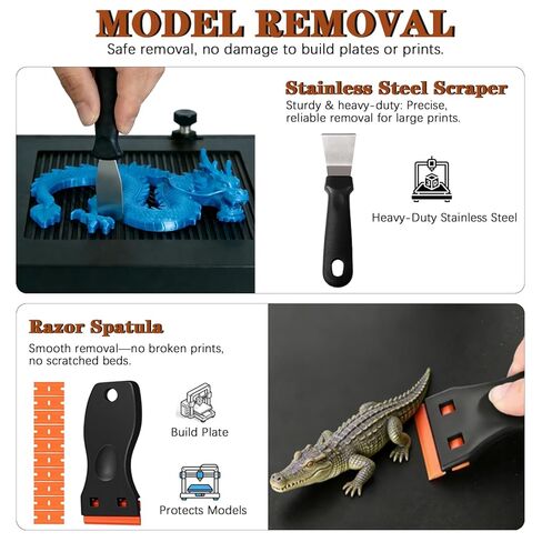 مجموعة أدوات طابعة ثلاثية الأبعاد مكونة من 66 قطعة مع حقيبة تخزين، وملحقات الكل في واحد لطابعات FDM/SLA - أداة إزالة الأزيز، وكاشطات، ومبردات معدنية، وفرش، ومثقاب يدوي، وملاقط والمزيد، لمختبر بامبو، وإندر 3، وكبرا in Kuwait