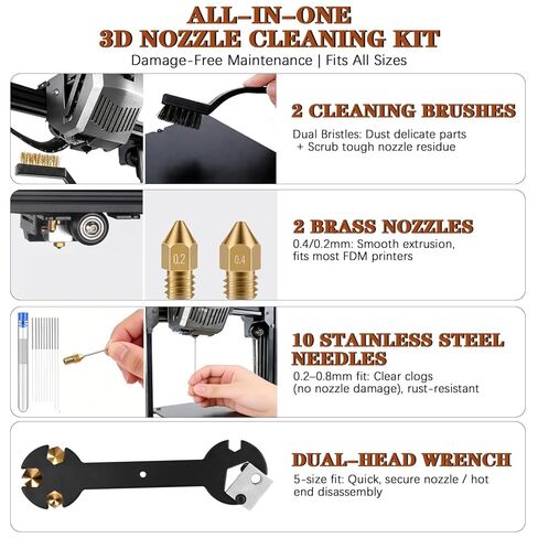 مجموعة أدوات طابعة ثلاثية الأبعاد مكونة من 66 قطعة مع حقيبة تخزين، وملحقات الكل في واحد لطابعات FDM/SLA - أداة إزالة الأزيز، وكاشطات، ومبردات معدنية، وفرش، ومثقاب يدوي، وملاقط والمزيد، لمختبر بامبو، وإندر 3، وكبرا in Kuwait