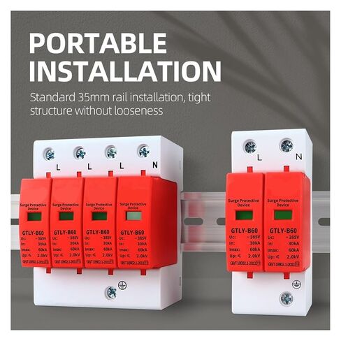 House Lightning Surge Protector AC SPD 1P 2P 3P 4P 40KA 60KA 220V 385V AC Protective Low-Voltage Arrester Device(3P,385V 30-60KA) in Saudi Arabia
