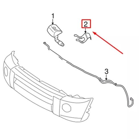 فوهة نفاثة كليب الجبهة العلوي غسالة ممسحة زجاج أمامي الفوهات 2 قطعة معدنية لاند روفر فريلاندر 2006-2015 قطعة in Kuwait