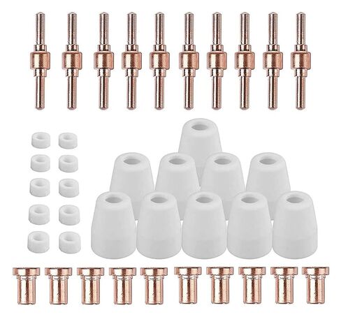 40PCS Set of 40 Long Tip Electrodes and Red Copper Nozzles for Cutting/Cut 50 PT31 LG40 40A Welding Nozzle in Saudi Arabia