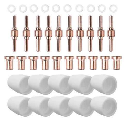 40PCS Set of 40 Long Tip Electrodes and Red Copper Nozzles for Cutting/Cut 50 PT31 LG40 40A Welding Nozzle in Saudi Arabia