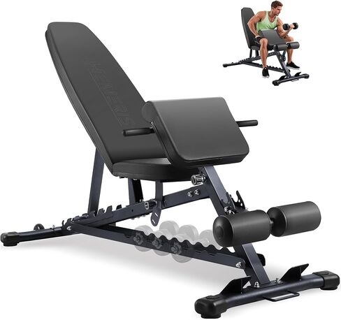Adjustable Weight Bench with Roman Chair, Utility Workout Bench for home gym 1000 LBS MAX Incline/Decline/Sit Up Bench Press Exercise Equipment 75°to -20°FID Strength Training in Saudi Arabia