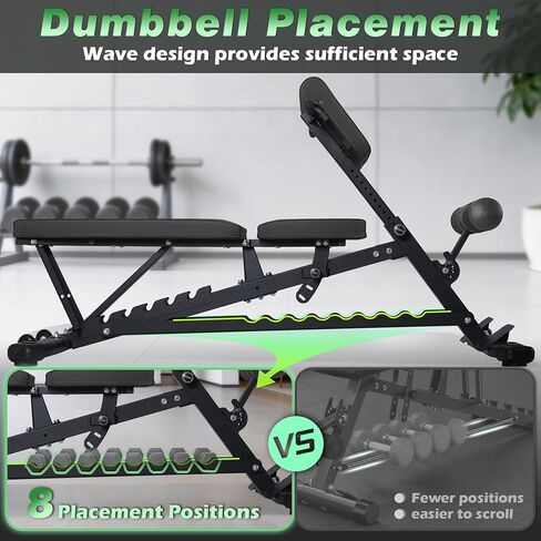 Adjustable Weight Bench with Roman Chair, Utility Workout Bench for home gym 1000 LBS MAX Incline/Decline/Sit Up Bench Press Exercise Equipment 75°to -20°FID Strength Training in Saudi Arabia
