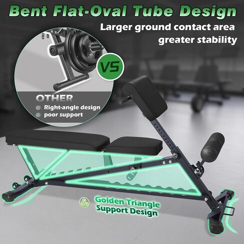 Adjustable Weight Bench with Roman Chair, Utility Workout Bench for home gym 1000 LBS MAX Incline/Decline/Sit Up Bench Press Exercise Equipment 75°to -20°FID Strength Training in Saudi Arabia