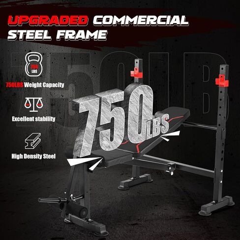 750LBS Adjustable Weight Bench Set for Full Body Workout, Foldable Bench Press with Leg Curl/Extension, Standard Workout Bench Set for US Home Gym in Saudi Arabia