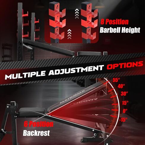 750LBS Adjustable Weight Bench Set for Full Body Workout, Foldable Bench Press with Leg Curl/Extension, Standard Workout Bench Set for US Home Gym in Saudi Arabia