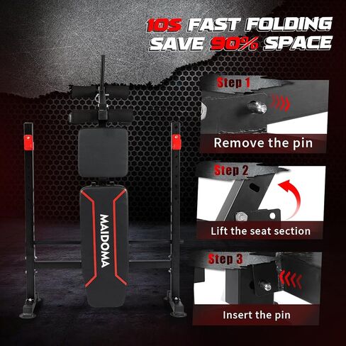 750LBS Adjustable Weight Bench Set for Full Body Workout, Foldable Bench Press with Leg Curl/Extension, Standard Workout Bench Set for US Home Gym in Saudi Arabia