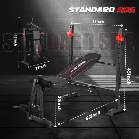 750LBS Adjustable Weight Bench Set for Full Body Workout, Foldable Bench Press with Leg Curl/Extension, Standard Workout Bench Set for US Home Gym in Saudi Arabia