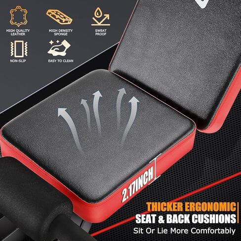 OPPSDECOR Adjustable Weight Bench Set With Removable Rowing Leg Catch, 600LBS Foldable Bench Press Set with Squat Rack Flat Incline Sit Up Workout Bench for Home Gym Strength Training in Kuwait