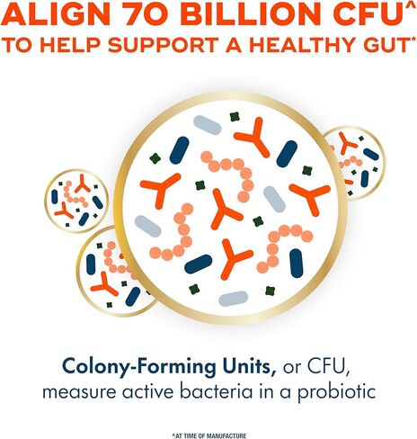 Align Probiotic, 70 مليار CFU، مزيج من 6 سلالات، بروبيوتيك للنساء والرجال، بروبيوتيك يومي لصحة الجهاز الهضمي، يساعد على تخفيف الانتفاخ والغازات العرضية، 30 كبسولة in Kuwait