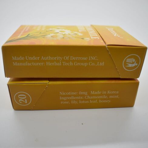 Derrose® Chamomile Herbal Sticks,Herbal Cigarettes,Nicotine Free and Tobacco Free,Help Stop Smoking,Better Effect When Used with Nicotine Patches,Smoking Cessation Products,2packs-40 Sticks in Kuwait