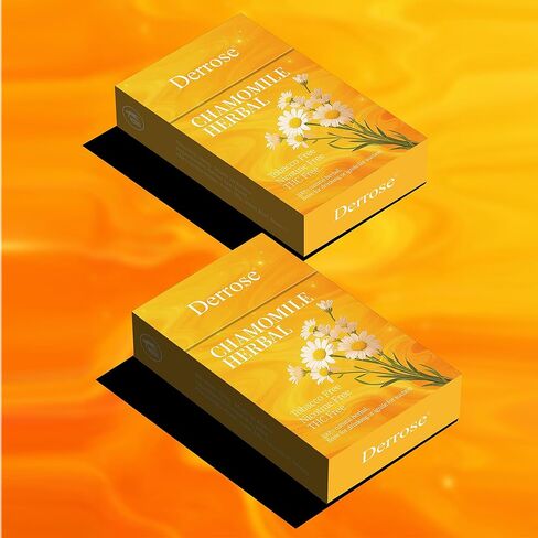 Derrose® Chamomile Herbal Sticks,Herbal Cigarettes,Nicotine Free and Tobacco Free,Help Stop Smoking,Better Effect When Used with Nicotine Patches,Smoking Cessation Products,2packs-40 Sticks in Kuwait