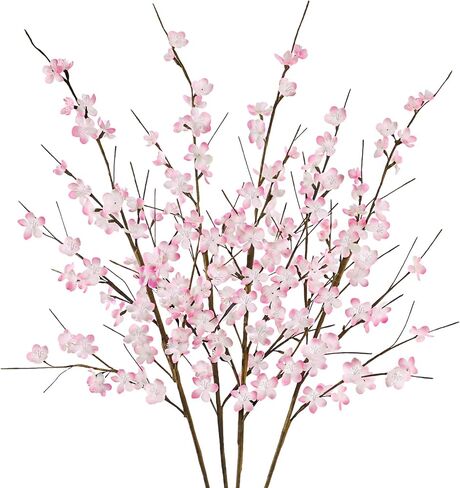 Krissing 12 PCS Cherry Blossom Branses 39 "طويل القامة زهر الكرز الاصطناعي ينبع أبيض فو ، ترتيبات زهور زهر الزهور المزهرية لزجاج الزفاف ديكور الربيع in Kuwait