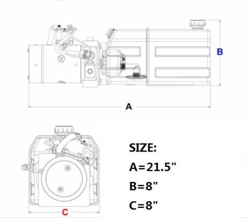 Hydraulic Pump DC-4499, 6 Quart Double Acting 12V Compatible with Dump Trailers (DC36) in Saudi Arabia