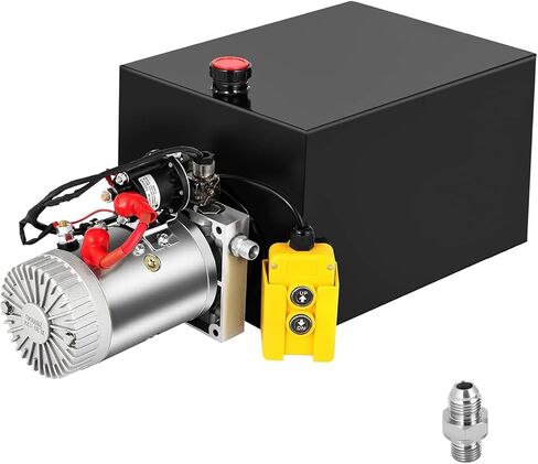 12V Heavy Duty Hydraulic Pump, 15 Quart Double Acting Power Unit, 3200 PSI Industrial Hydraulic System for Dump Trucks, Lift Platforms & Construction Equipment in Saudi Arabia