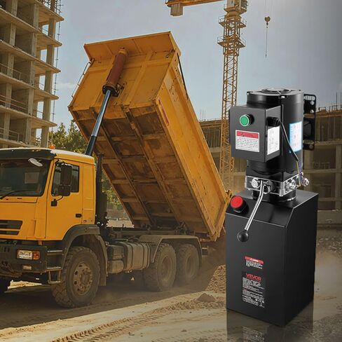 VEVOR 14 Quart Hydraulic Power Unit, Single Acting Steel Dump Trailer Pump, 3200 PSI Max Relief Pressure & 1.7 GPM Flow Rate, 220-240V Hydraulic Pump with Metal Reservoir for Dump Trailer Car Lifting in Saudi Arabia