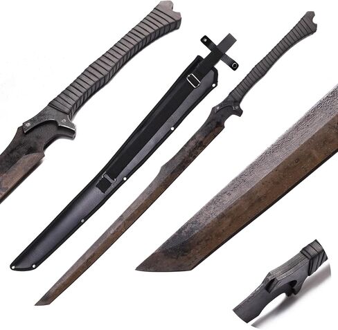 1060 High Carbon Steel Sword Handmade Machete with Full Tang Real Sharp Sword for Outdoor,Survival, Camping, Hiking, Hunting Fishing in Saudi Arabia