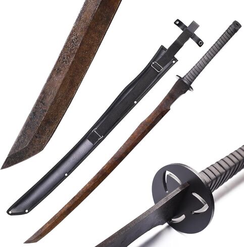 1060 High Carbon Steel Sword Handmade Machete with Full Tang Real Sharp Sword for Outdoor,Survival, Camping, Hiking, Hunting Fishing in Kuwait