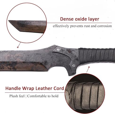 1060 High Carbon Steel Sword Handmade Machete with Full Tang Real Sharp Sword for Outdoor,Survival, Camping, Hiking, Hunting Fishing in Saudi Arabia