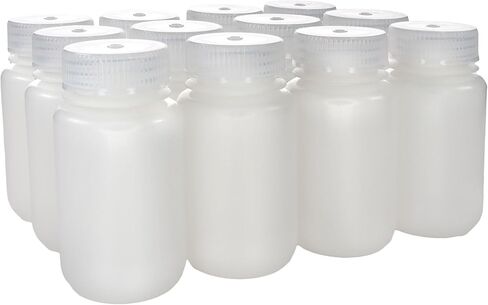 EISCO - زجاجات كاشف HDPE معقمة واسعة الفم سعة 125 مل مع أغطية من البولي بروبيلين، عبوة مكونة من 12 قطعة، حاويات مختبرية شفافة وغير قابلة للتعقيم، نطاق درجة حرارة -100 إلى 120 درجة مئوية in Saudi Arabia