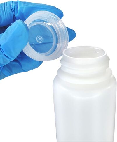 EISCO - زجاجات كاشف HDPE معقمة واسعة الفم سعة 125 مل مع أغطية من البولي بروبيلين، عبوة مكونة من 12 قطعة، حاويات مختبرية شفافة وغير قابلة للتعقيم، نطاق درجة حرارة -100 إلى 120 درجة مئوية in Saudi Arabia