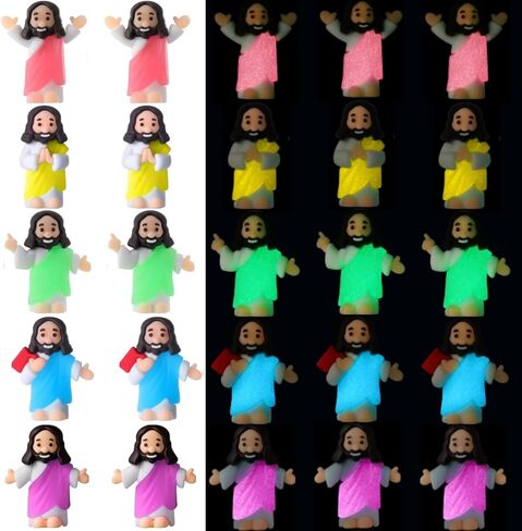 50 PCS Little يسوع تمثال بالجملة توهج في شخصيات يسوع المظلمة للاختباء والبحث in Saudi Arabia