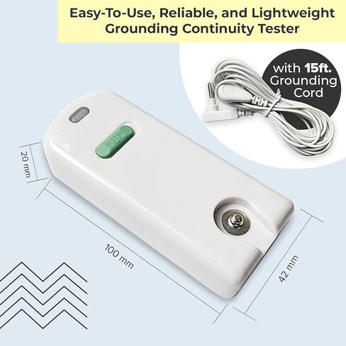 Grounding Continuity Tester for Earth and Moon Mats, Sheets, and Pads – Easy-to-Use Electrical Tester with 15ft Cord to Verify Grounding Connection for Wellness Products (Batteries Not Included) in Saudi Arabia