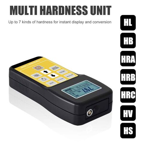 Metal Hardness Tester Kit, 7-in-1 Portable Leeb Hardness Tester HL/HV/HB/HRC/HRB/HRA/HS with Test Block, Rockwell Hardness Testing Equipment for Steel, Aluminum Alloy, Copper, Cast Iron in Kuwait